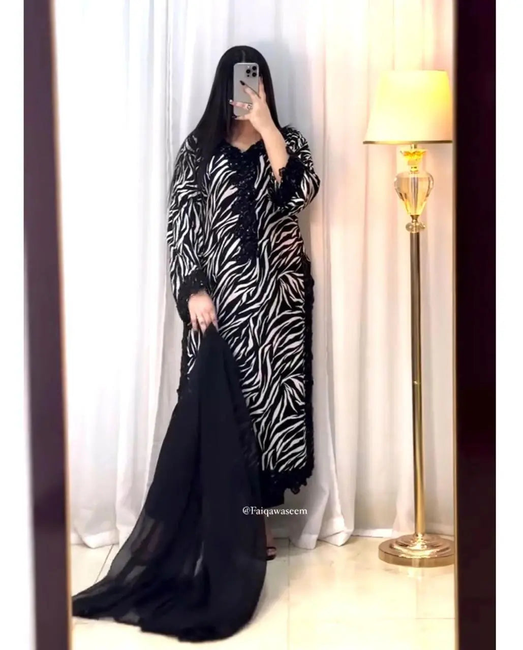 Luxury Embroidered Unstitched 3-Piece – Black & White Zebra Print with Beaded Detailing Khoobsurat