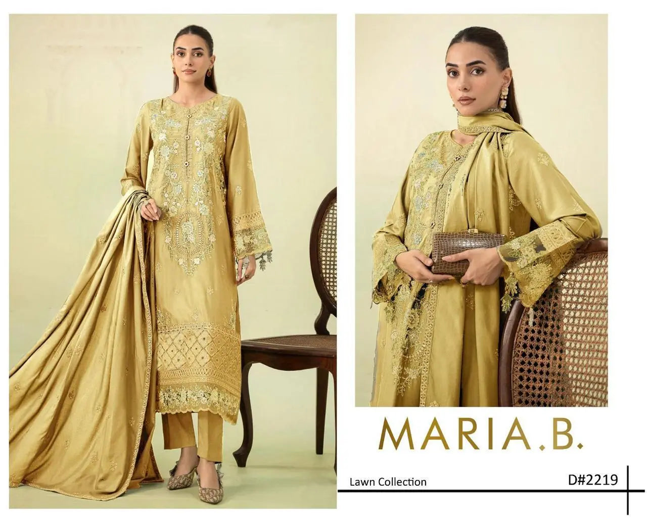 Luxury Embroidered Unstitched 3-Piece – Gold Beige with Intricate Embroidery Khoobsurat