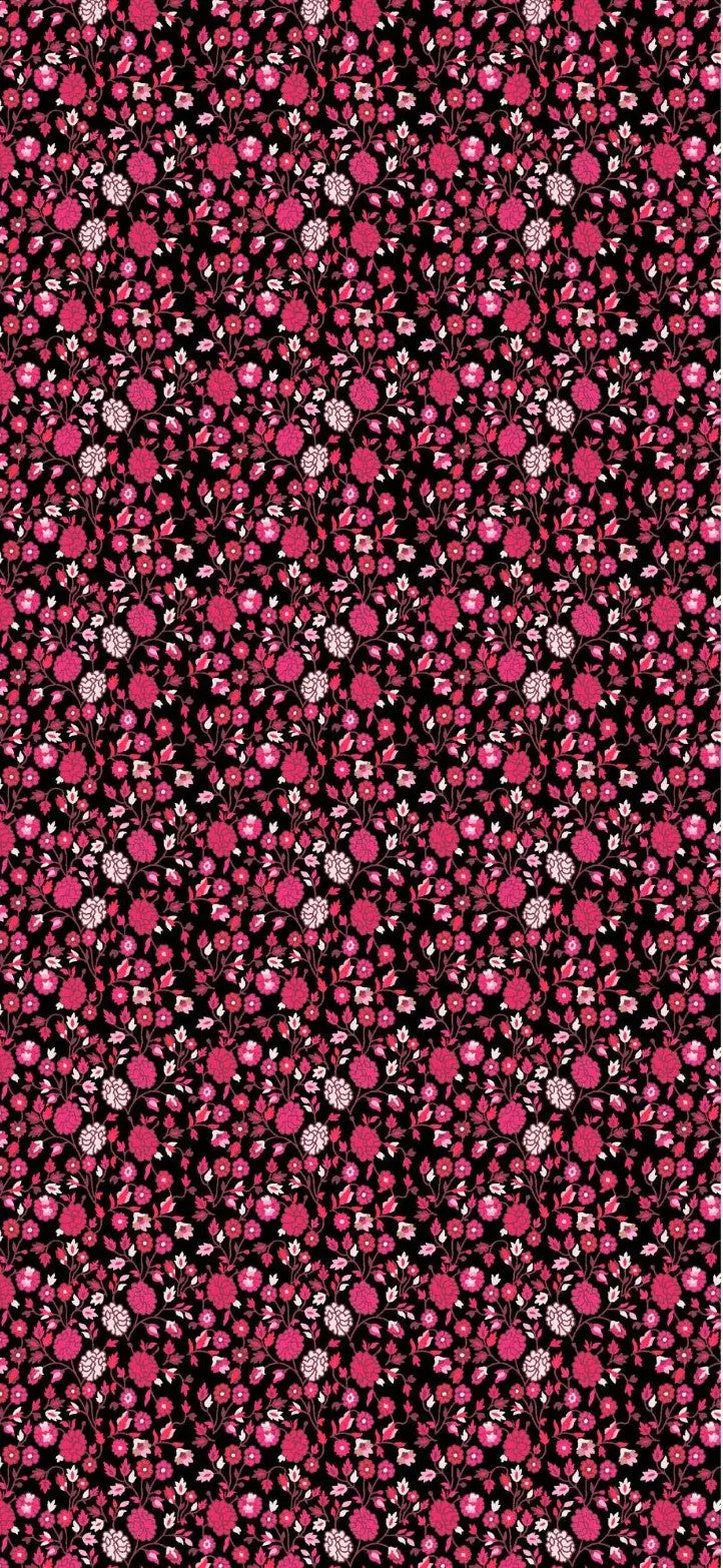 Sapphire 2-Piece – Pink Blossom Garden on Black (Unstitched) Khoobsurat