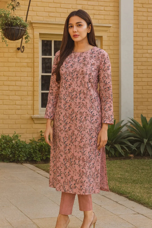 Nishat 2-Piece – Dusty Rose Vine Bloom (Unstitched) Khoobsurat