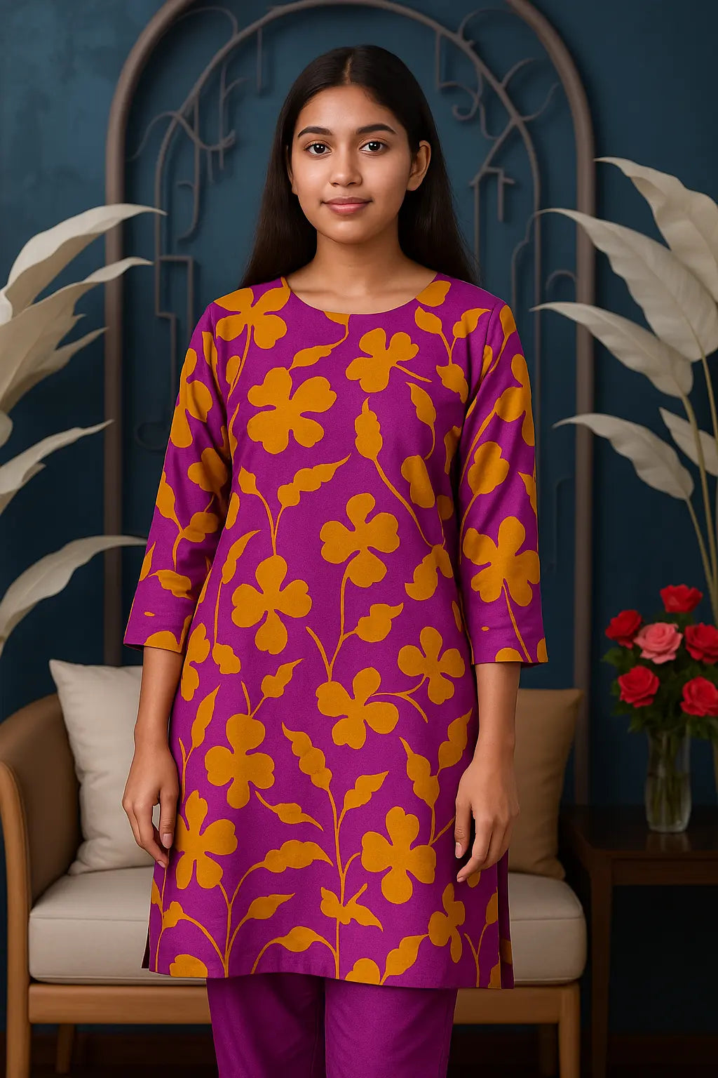 Bold Floral Magenta 2-Piece Lawn Suit – Statement Style | Summer 2025 Khoobsurat