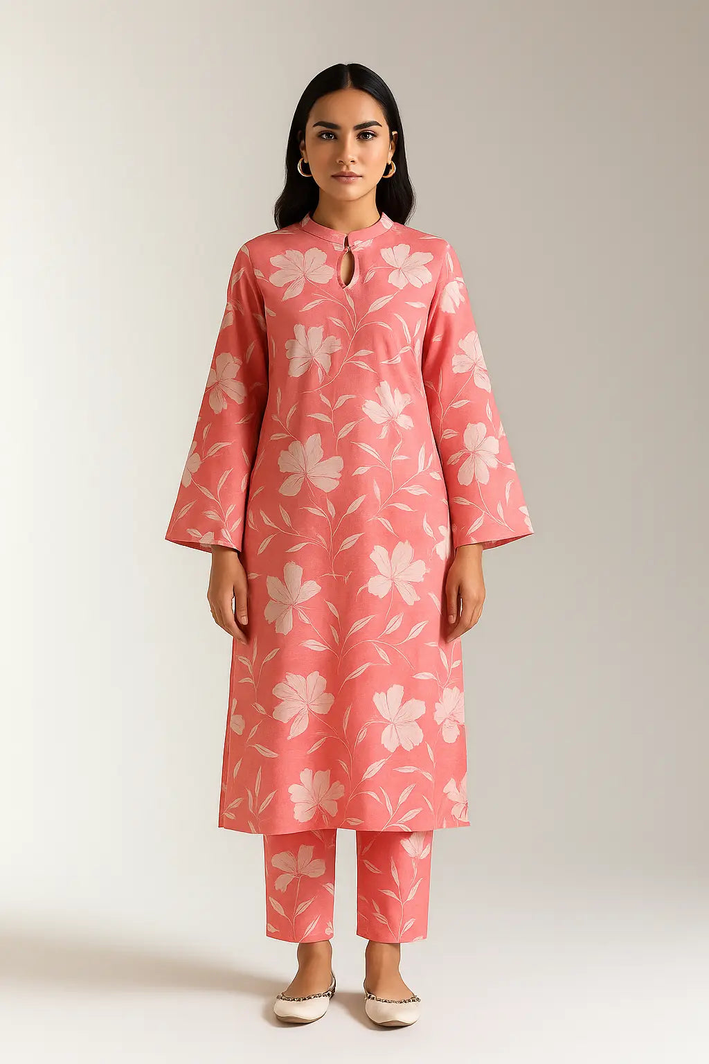 Blush Pink Floral 2-Piece Lawn Suit – Graceful & Elegant | Summer 2025 Khoobsurat