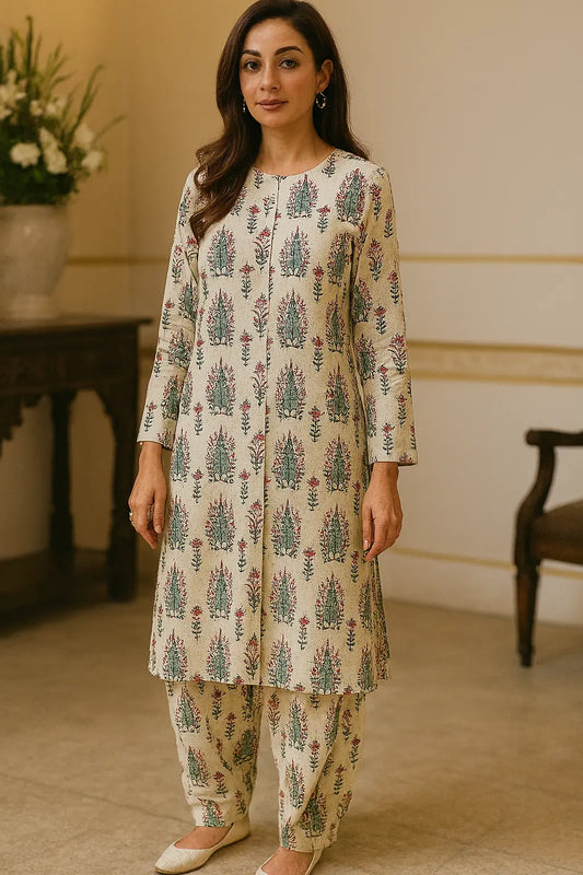 Nishat Lawn 2-Piece – Mughal-Inspired Floral Print (Unstitched) Khoobsurat