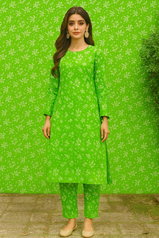 Sapphire 2-Piece – Fresh Green Floral Scatter (Unstitched) Khoobsurat