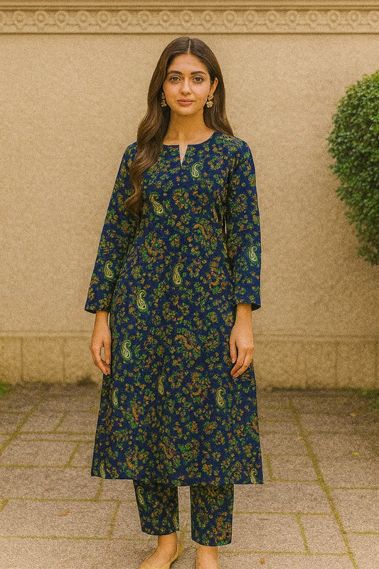 Sapphire 2-Piece – Midnight Paisley Garden (Unstitched) Khoobsurat