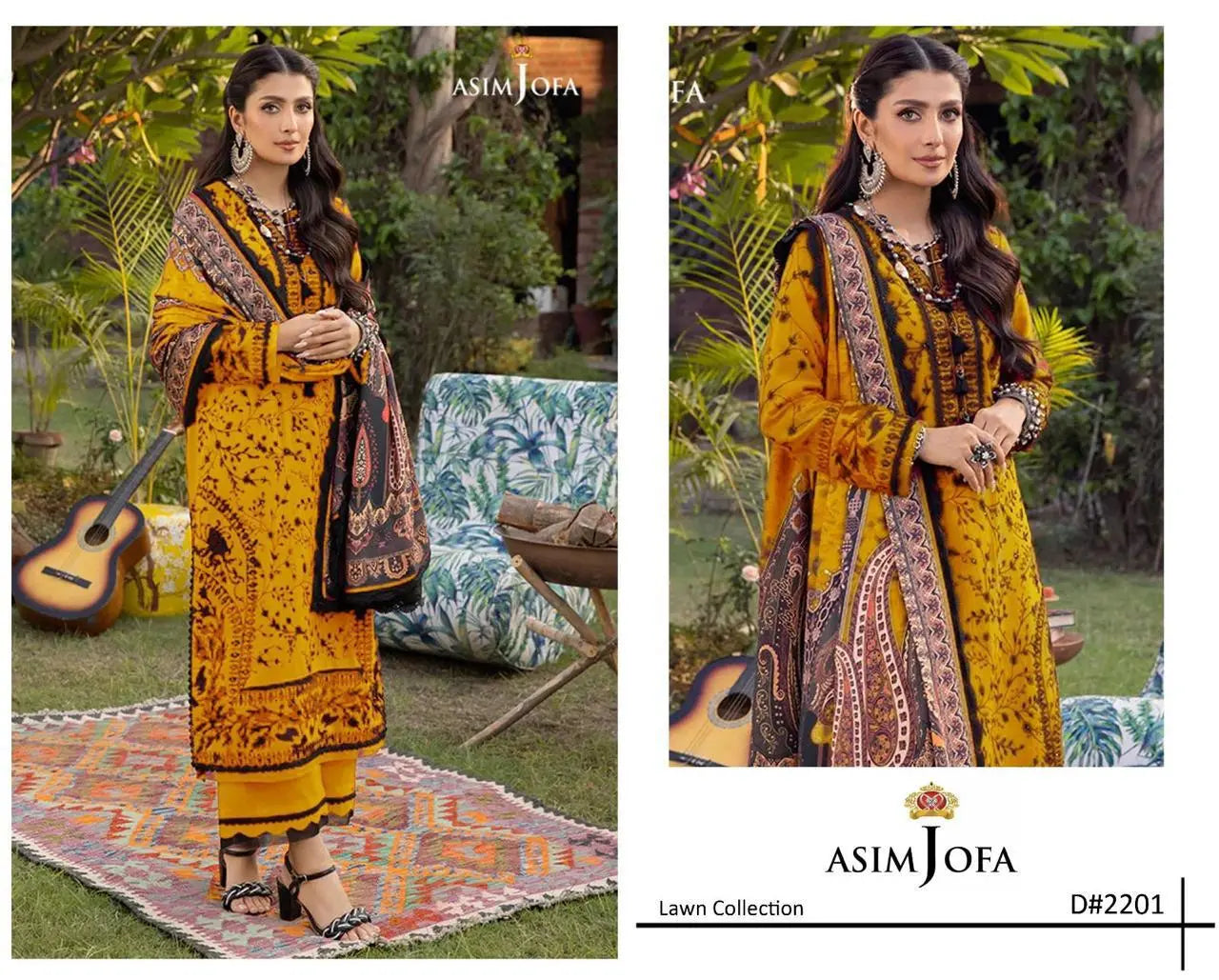 Luxury Embroidered Unstitched 3-Piece – Mustard Yellow with Contrast Dupatta Khoobsurat