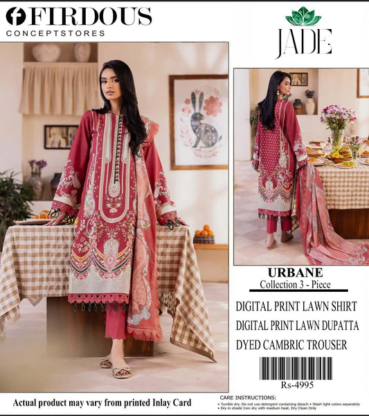 Women's 3-Piece Digital Print Lawn Collection - Firdous Urbane Khoobsurat