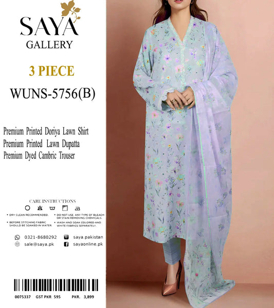 Summer Ready: 3‑Piece Printed Lawn Outfit Khoobsurat